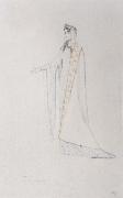 Fernand Khnopff Costume Drawing For Le Roi Arthus Genievre oil painting